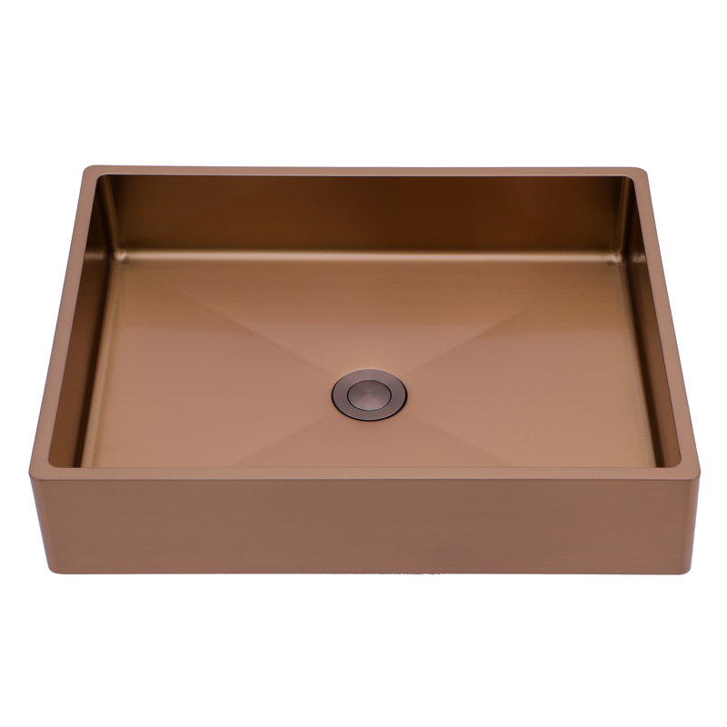 19"x15" Rose Gold Bathroom Sink - Keeps Clean With Nano Surface Stainless Steel Tidy