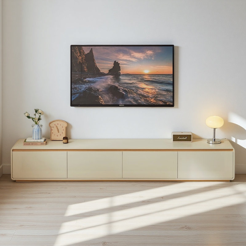 Meuble télé moderne et simple blanc cassé