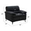 Chaise Eilene, cuir fleur noir