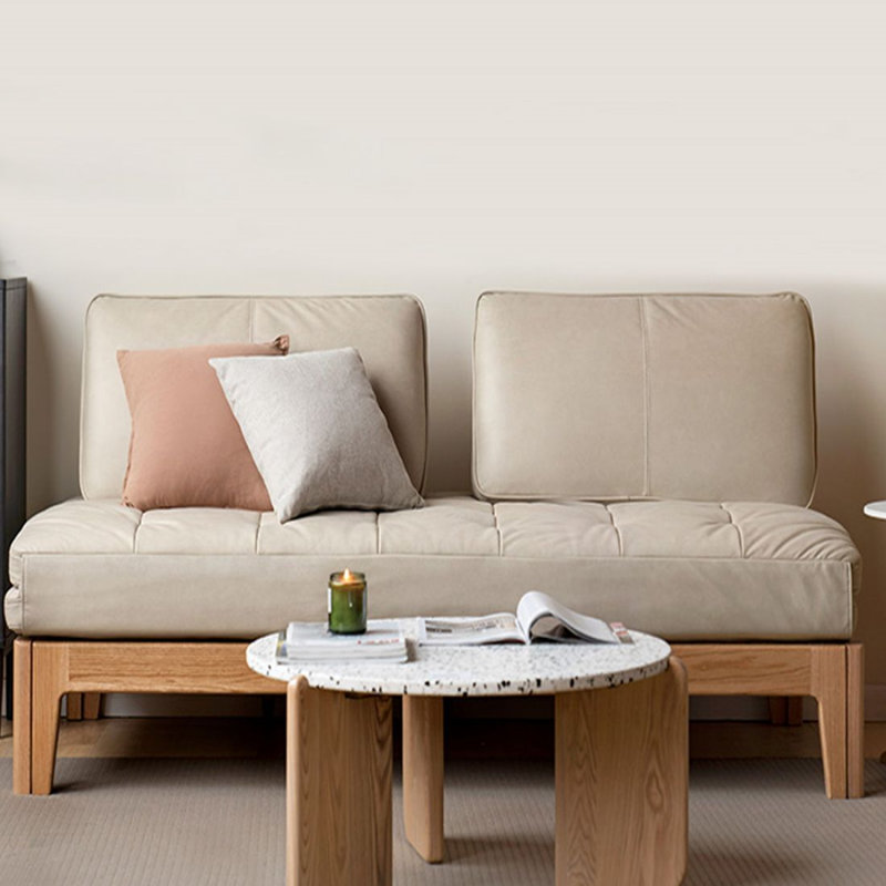Canapé-lit convertible 2 places en microfibre de chêne naturel 62,99 ", 62.99"W*38.98"D*34.25"H