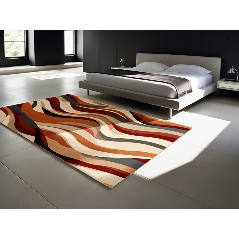 Tranquil Waves Rug, Rectangle 3' x 5'