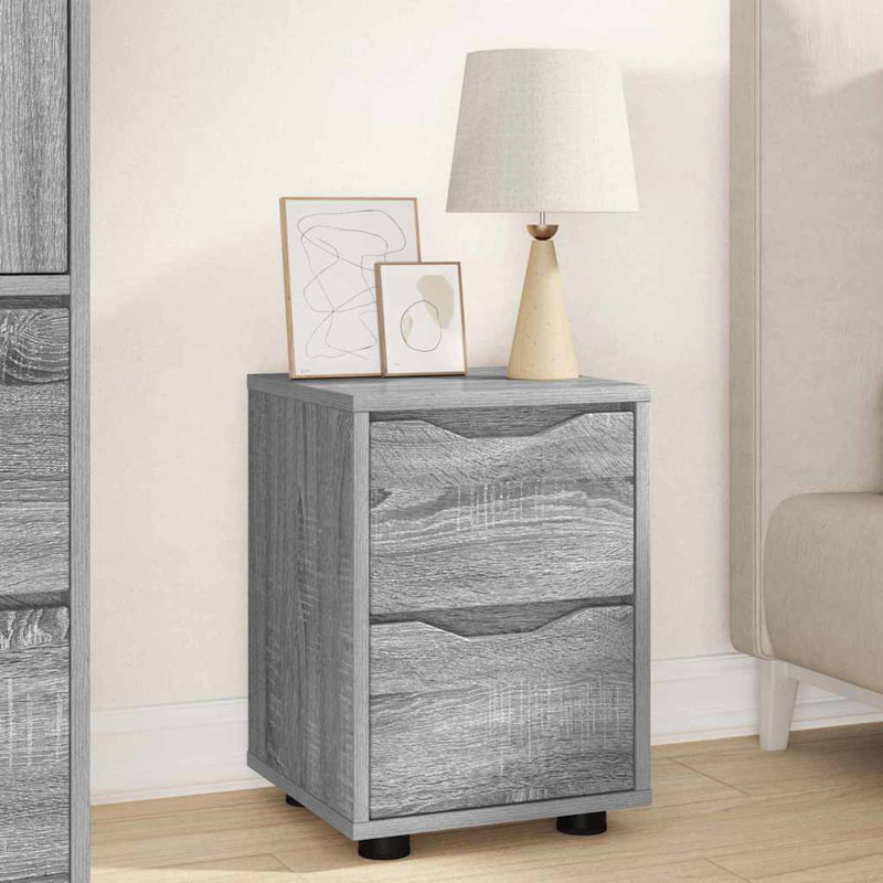 30.5cm W Manufactured Wood Bedside Table, Grey Sonoma