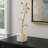 Luxury Floral Decorative Sculpture with Gold Accents and Marble Base - Elegant Handcrafted Tabletop Accent for Home and Office Decor.-1917793120