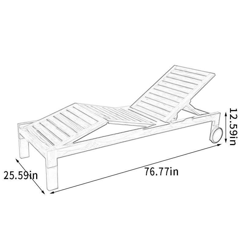 Chaise longue ergonomique en teck pour l'extérieur