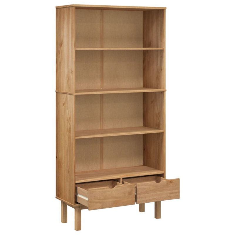 Simson 180cm H x 88cm W Standard Bookcase, Brown