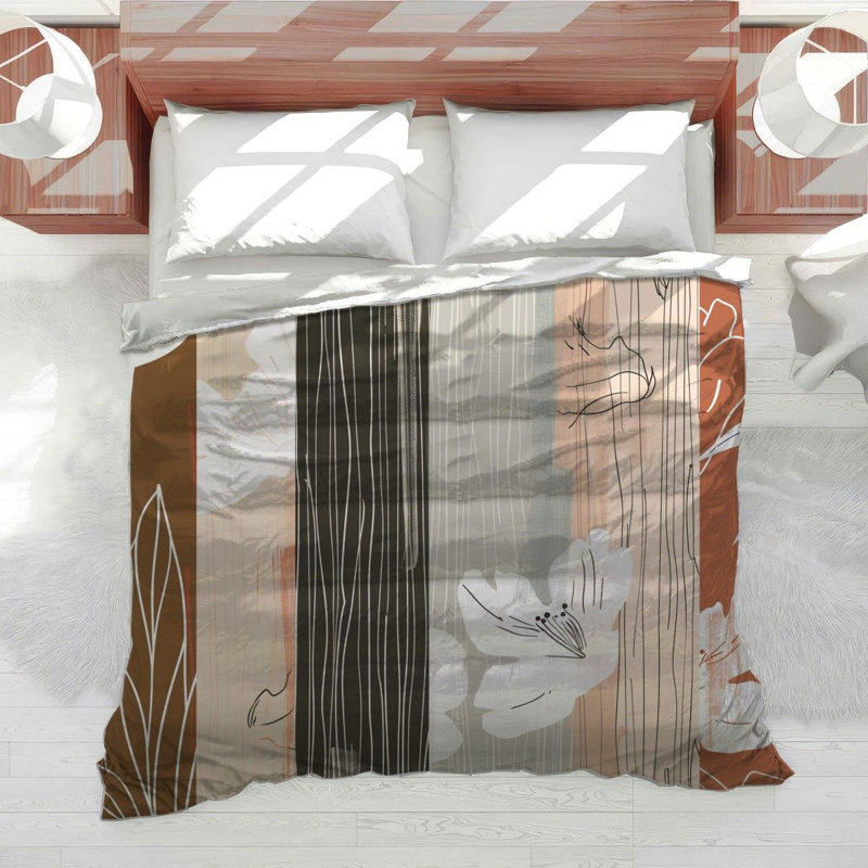Nature Scene Abstract Cotton Blend Comforter, King Comforter