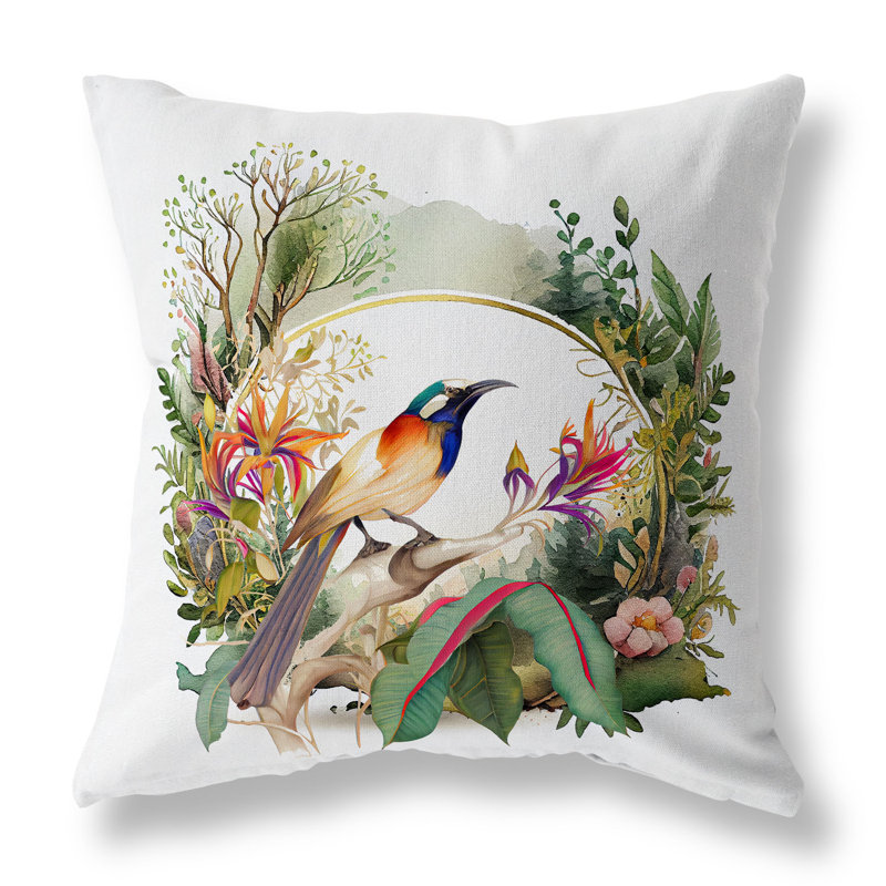 Coussin Winged Flora Fusion Broadcloth, H 16 po x l 16 po