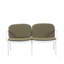 Ensemble de conversation 3 pièces Luna pour patio extérieur PP, structure blanche avec coussin vert-902245126