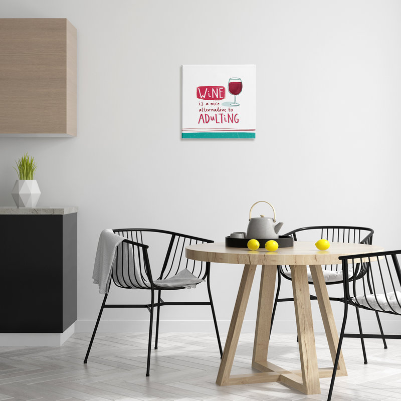 «Drôle de vin», art mural sur toile par Courtney Morgenstern, H 17 po x l 17 po