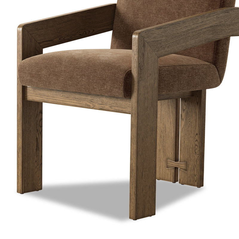 Roxy Upholstered Arm Chair, Smoked Grey, Somerton Ash