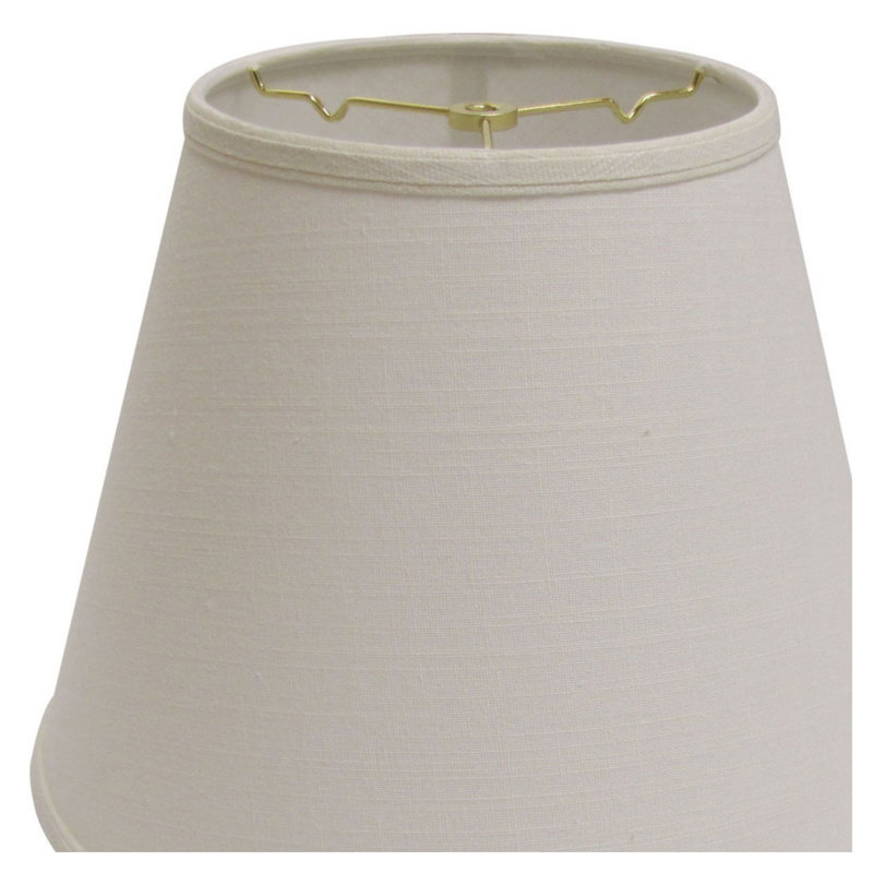 Abat-jour empire beige très profond - haut de 9 po x bas de 16 po x abat-jour rigide en lin naturel de 12 po de hauteur avec garniture laveuse pour lampes de table
