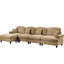Canapé confortable en chenille à quatre places avec mousse segmentée et haute densité et ornements filetés argent pour un canapé modulaire luxueux en forme de fleur, dossier, pétale, jupe amovible-121368843