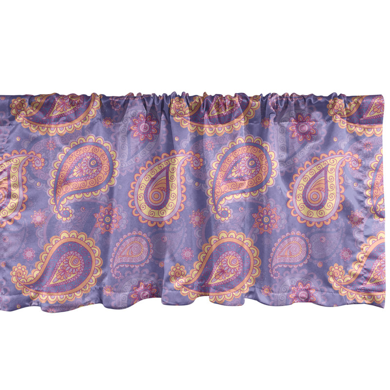 Cantonnière Ambesonne 2 pièces Boho Paisley, L 54 po x L 12 po