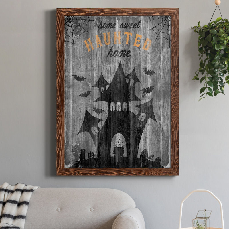 Haunted House - publicités encadrées sur toile, H 31,5 po x l 23,5 po x P 1,5 po, Érable