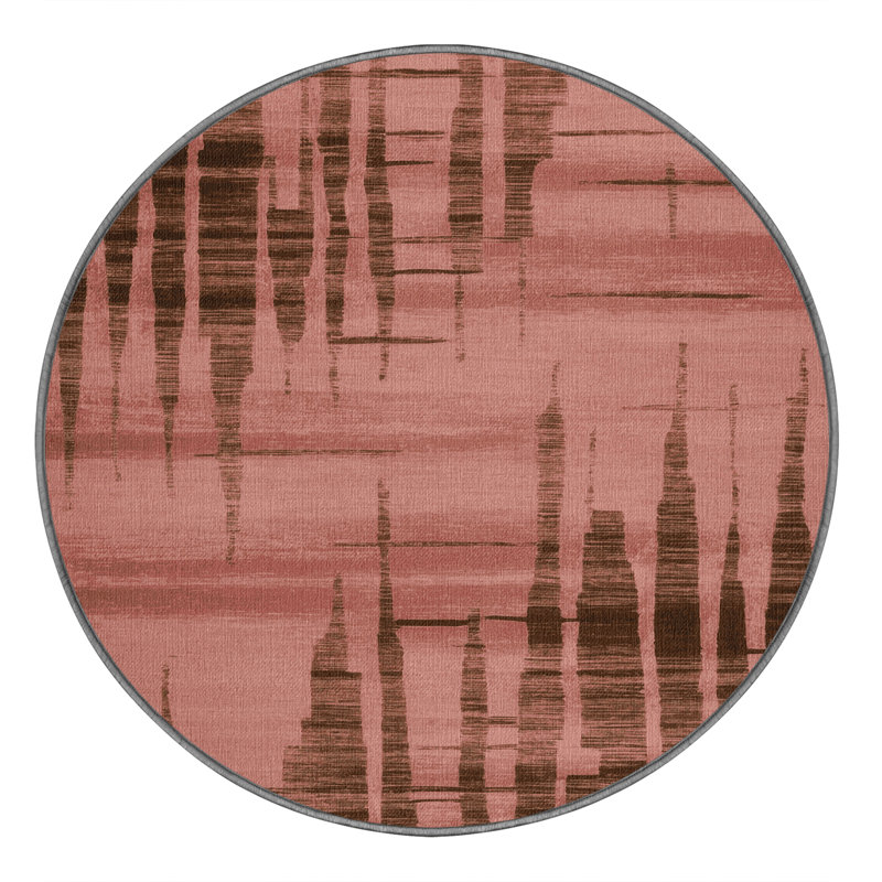 Tapis abstrait lavable à la machine, Rond 3 pi