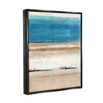 Paysage abstrait de plage encadré sur bois