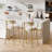 Bar Stools Set Of 3, Counter Height Bar Stools With Back And Metal Legs, High Top Island Chairs With Footrest, Sherpa Tall Kitchen Housel Boucle-1051930746-1051930745
