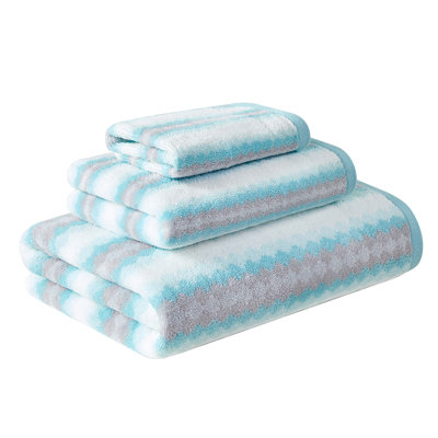 Soft Thick Absorbent 3 Piece Bath Towel Set, Polyester Fibre Towels For Bathroom Wash Face And Home Gift, Mint Green