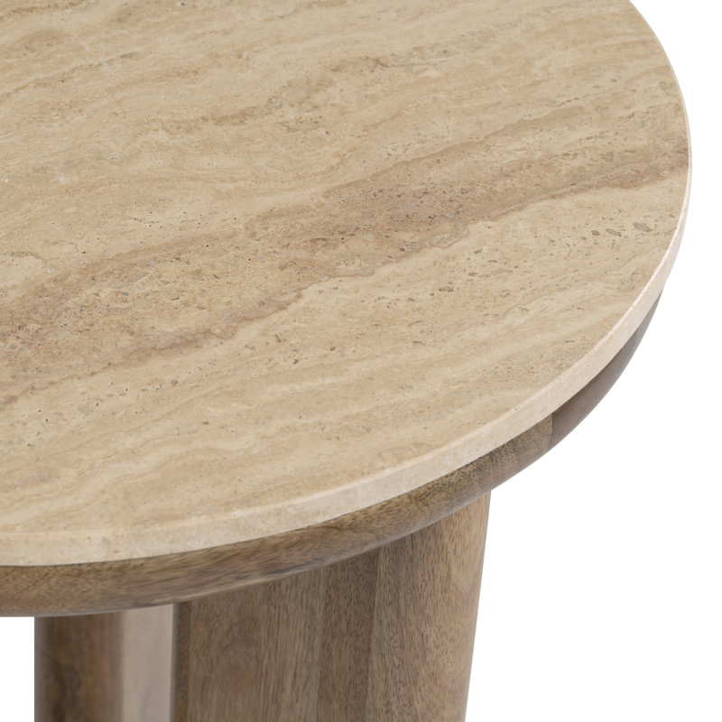 Table d'appoint ronde en bois brun