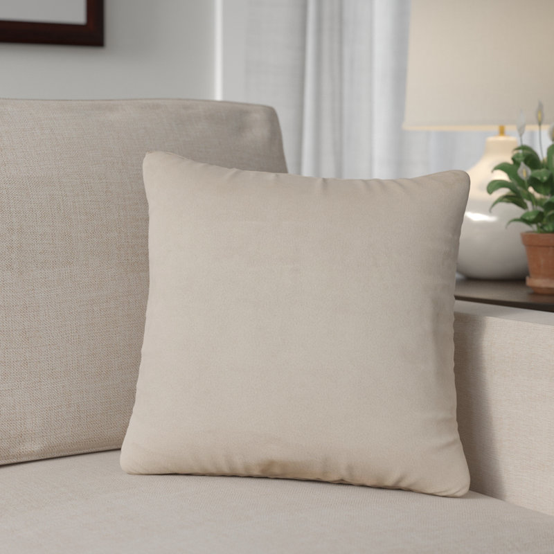 Throw Pillow, 20" H x 20" W x 4" D, Sand, Down Blend