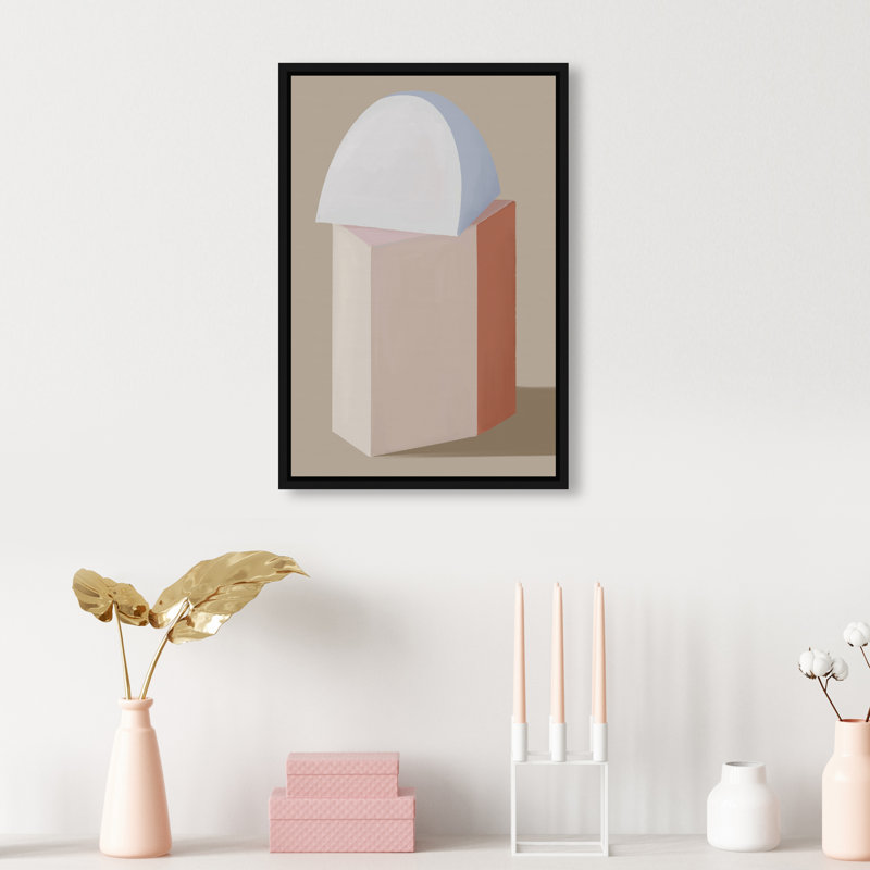 Sculptural Composition Print by Oliver Gal, 11"H x 16"W, Black Floater Frame