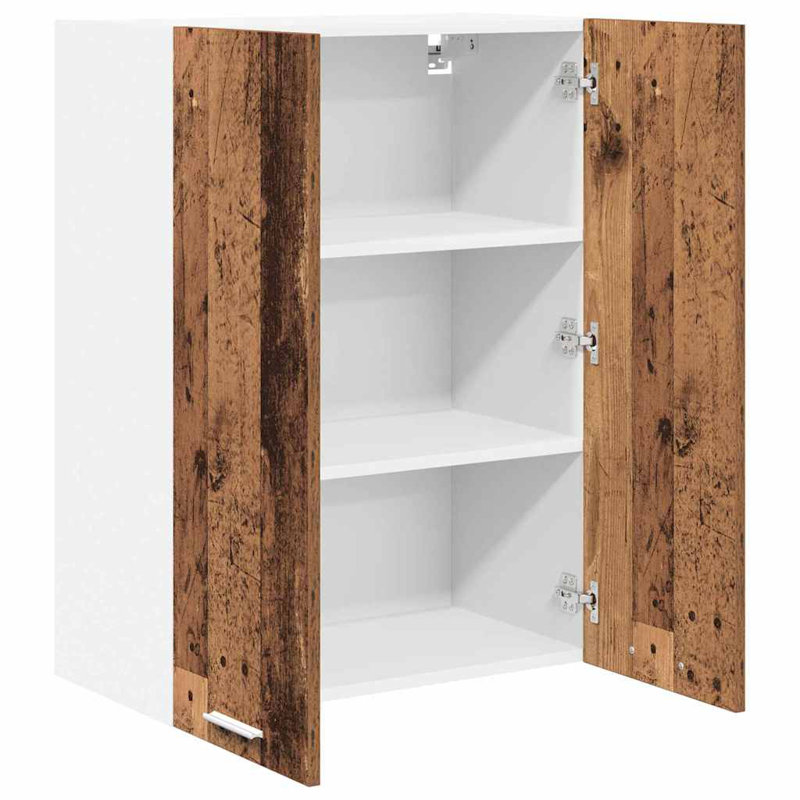 Vidaxl Hanging Cabinet With Storage Riga Artisan Oak 60 X 31 X 80 Cm, 80cm H x 60cm W x 31cm D, Old Wood