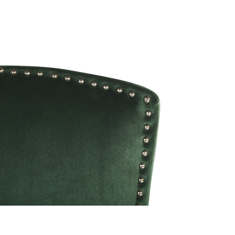 Thomason 49cm H Velvet Upholstered Side Chair, Green