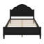 Lit plateforme classique en bois avec tête et pied de lit-129458452-129458450