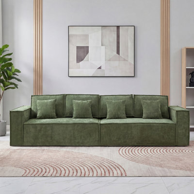 Canapé 108 po confortable en osier de 108 po, canapé modulaire surdimensionné à 4 places modulaire surdimensionné, siège à assise profonde en coin moderne, sans assemblage