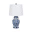 Lampe de table élégante en céramique Charlton Home®, version florale, bleu classique et blanc, idéale pour toute pièce - Collection de lampes de table