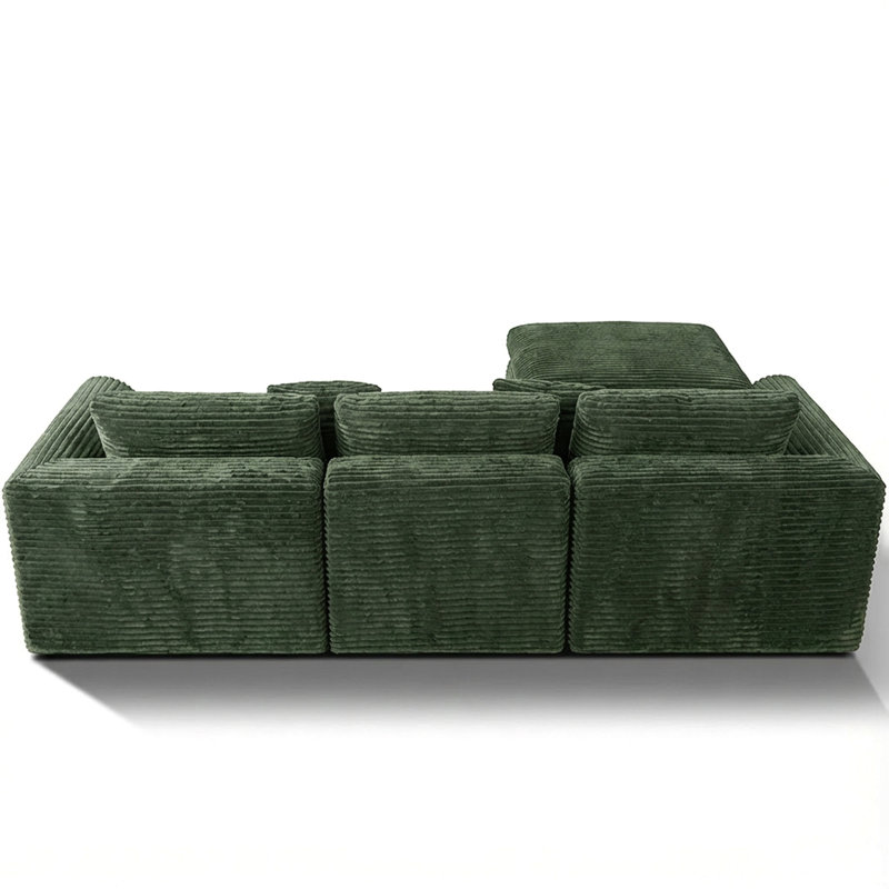Canapé en éponge désossée à haute résilience de 108 pouces avec densité 30, coussins à double couche en forme de nuage, plusieurs options de combinaison, aucune installation requise / vert