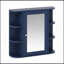 Armoire de rangement murale de salle de bain avec miroir, armoire à pharmacie avec tablette en bois réglable et portes, armoires de rangement montées avec 6 tablettes ouvertes, bleu-777844000