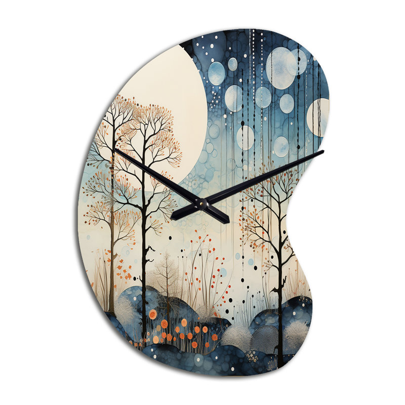 "Art japonais", sérénité zen serein, paysage minimaliste III - horloges asymétriques en métal, horloge murale bleue, Petit