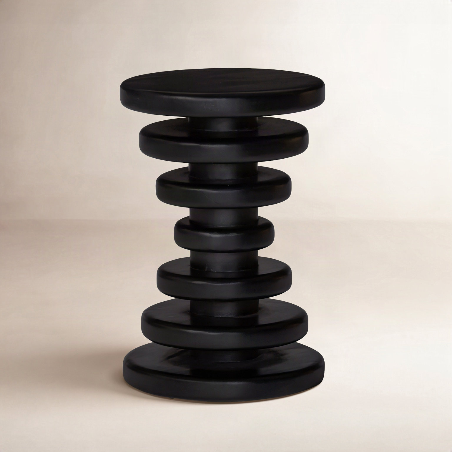 Hylan Solid Wood End Table, Charcoal Oil Finish