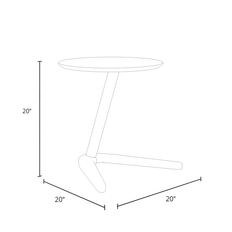 Table de bout ronde en bois massif Healey, Chêne