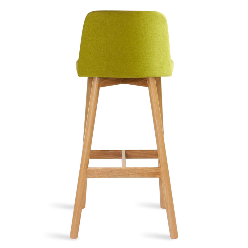 Chip Stool, Walnut, Bar Stool (31" Seat Height), Toohey Olive Plainweave