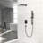 12 Inch Wall Mounted Shower In Matte Black - Adjustable Slide Bar, -Balanced Valve, And Soothing Rainfall Spray With Square Head Mounted, Slide, Function-121320292