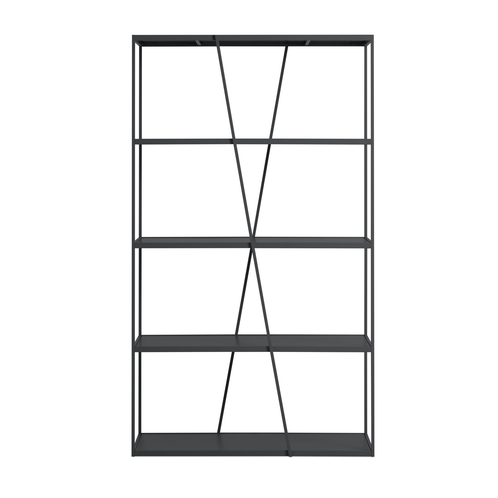 NeedWant Bookcase, (4 Shelves) 73" H x 42" W x 19" D, Oblivion