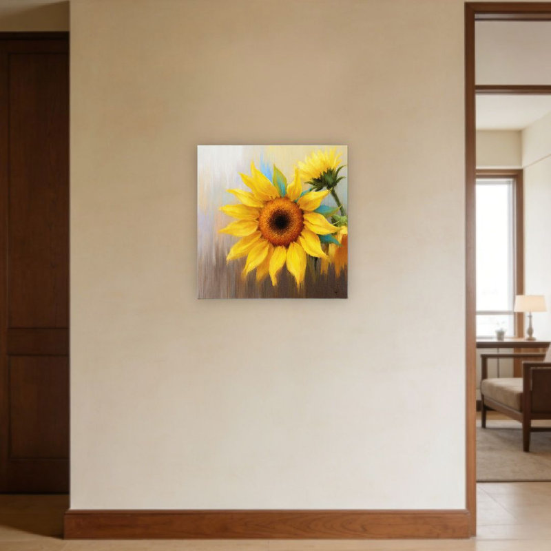 Peinture tournesol, sans cadre, murale, 16 x 16