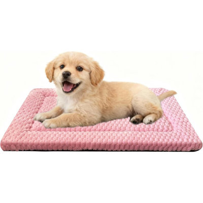 Soft, Durable, Washable Anti-Slip Kennel Pad – Reversible Pet Bed For Dogs & Cats (Pink, Small)