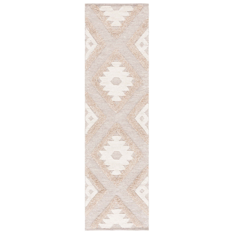 Keyin Hand Woven Wool Pile Southwestern Rug, Rectangle 3' x 5'