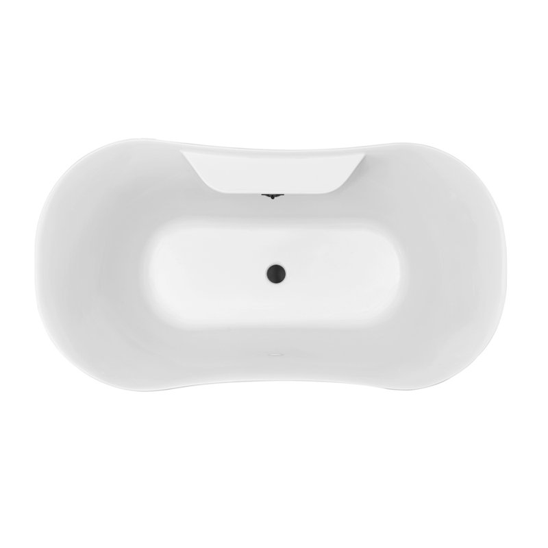 Baignoire de trempage sur pattes 60 "Streamline, Noir mat, Noir mat
