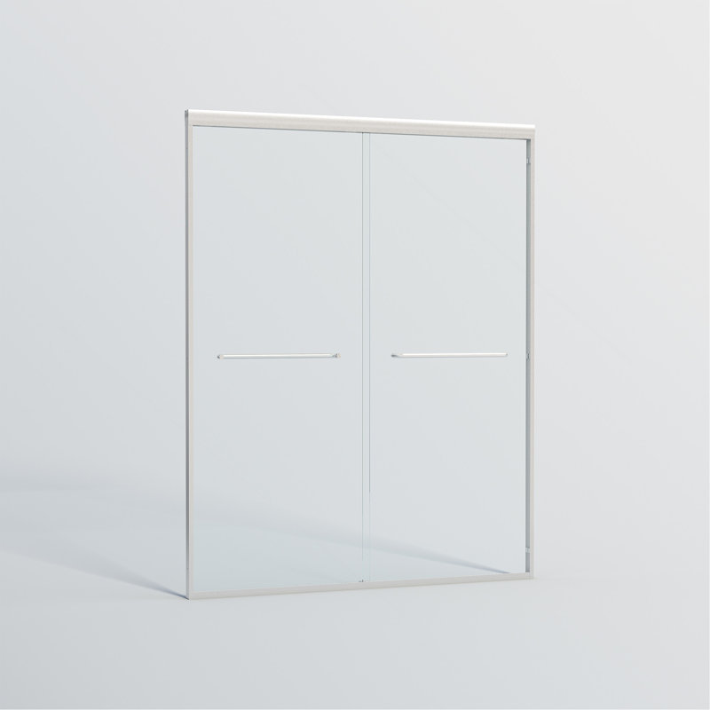 Double porte de douche coulissante sophistiquée pour la salle de bain, rehaussant l'expérience de la douche, Argent argent