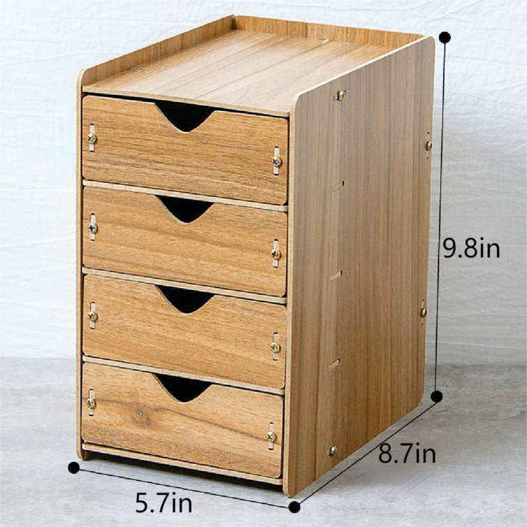 Stackable Wooden Desk Organizer Kit with 4 Drawers - Bindertek