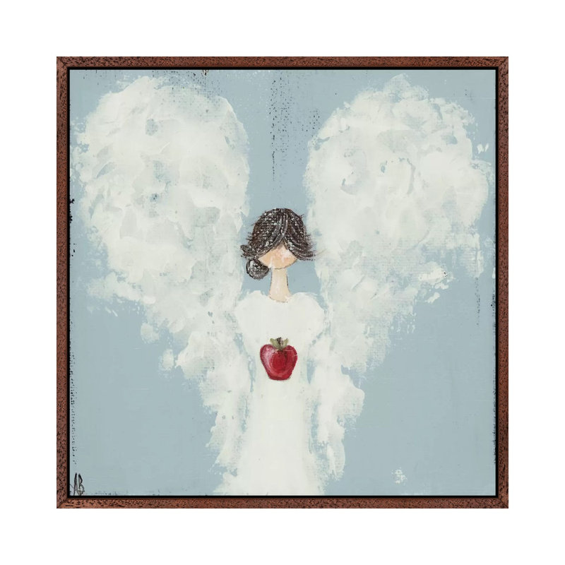 Teacher Angel by Ashley Bradley - Single Picture Frame Square Print on Canvas, Classic Brown Wood Framed