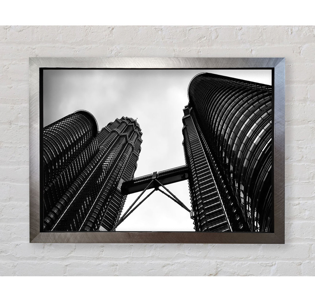 Petronas Towers Kuala Lumpur B N W - Einzelne Bilderrahmen Kunstdrucke