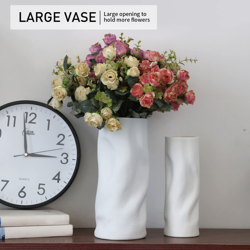 Ceramic Table Vase, White