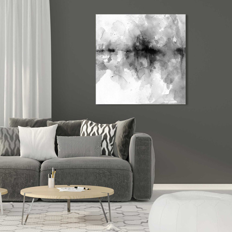 «Island Mist» par Carol Robinson - Peinture, L 18 po x H 18 po, Toile tendue