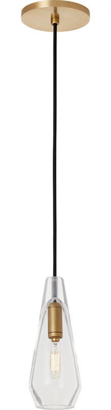 Lustra Small Accent Pendant, Hand Rubbed Antique Brass, No Lamp