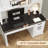 Farmhouse Computer Desk With Hutch And 3 Drawers, 47.2" Executive Office Desk With Storage Drawers, Wood Desk With Power Outlet For Home Office-1276543737